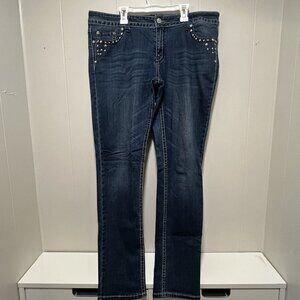 Puzzle Jeans Blue Skinny Denim Jeans Embellishment Size 13/14